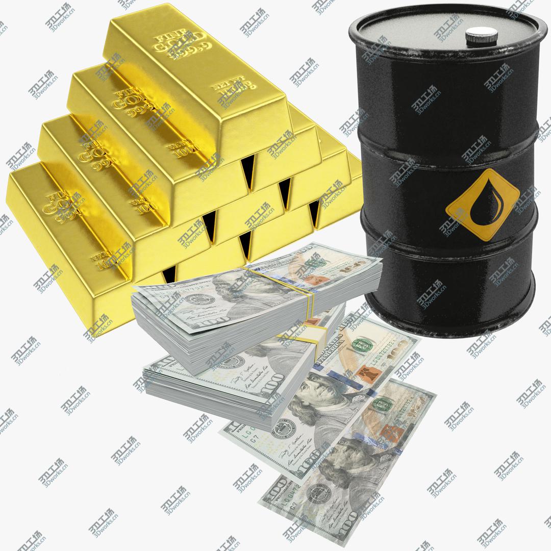 images/goods_img/2021040235/3D model Gold and Money and Oil Barrel Collection V1/1.jpg